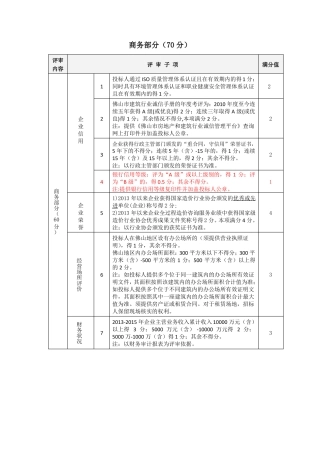 招投标文件评分标准