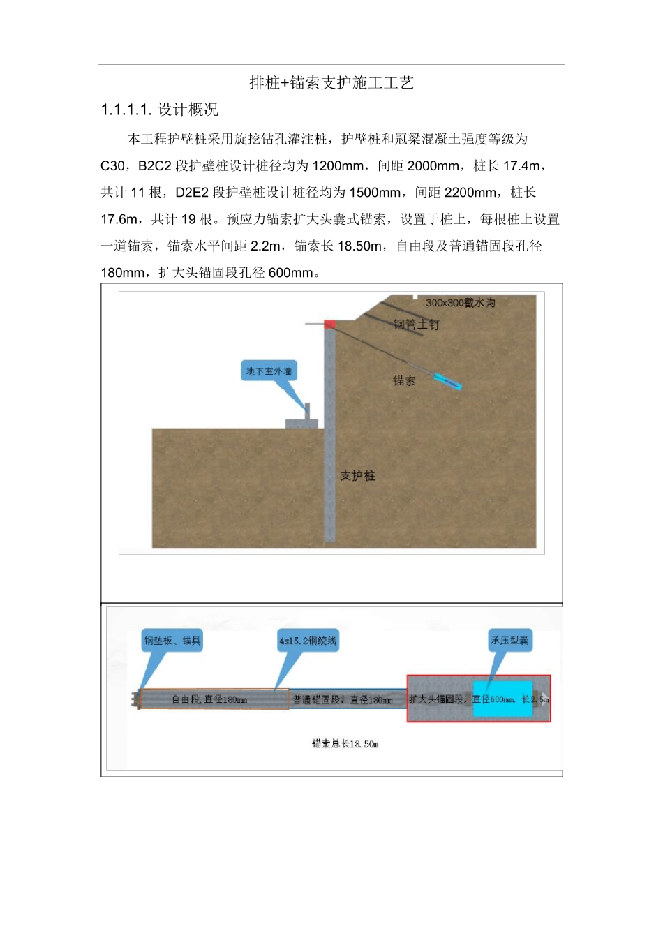 排桩+锚索支护施工工艺_第1页