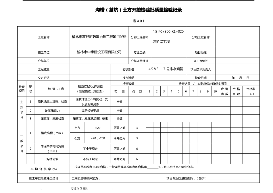 排水涵管单元工程质量验收评定表_第3页