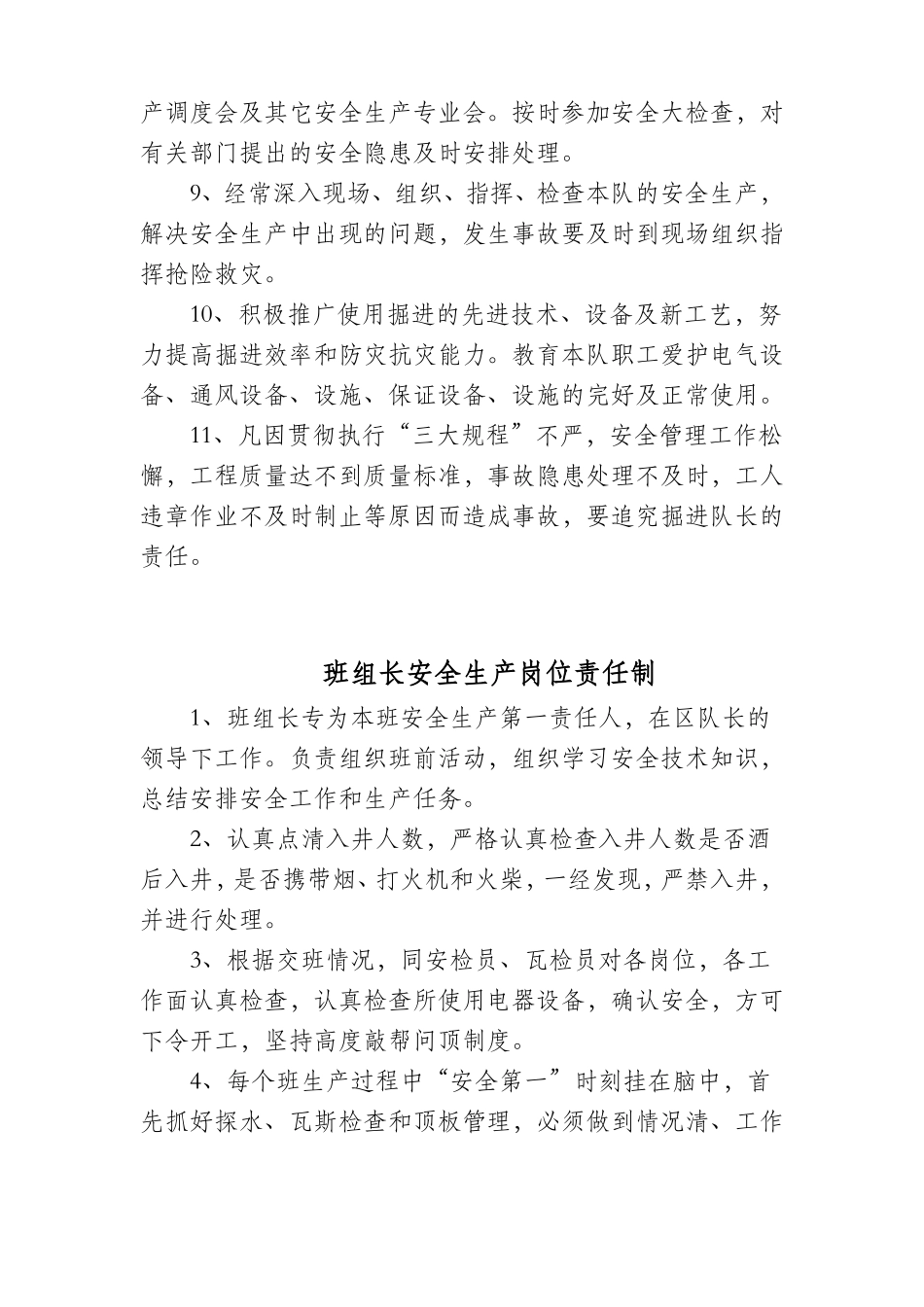 掘进岗位安全生产责任制_第3页