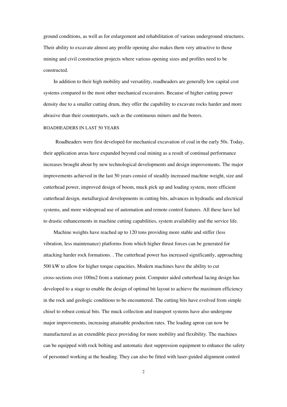 掘进机工程机械类外文翻译、中英文翻译、外文文献翻译_第2页