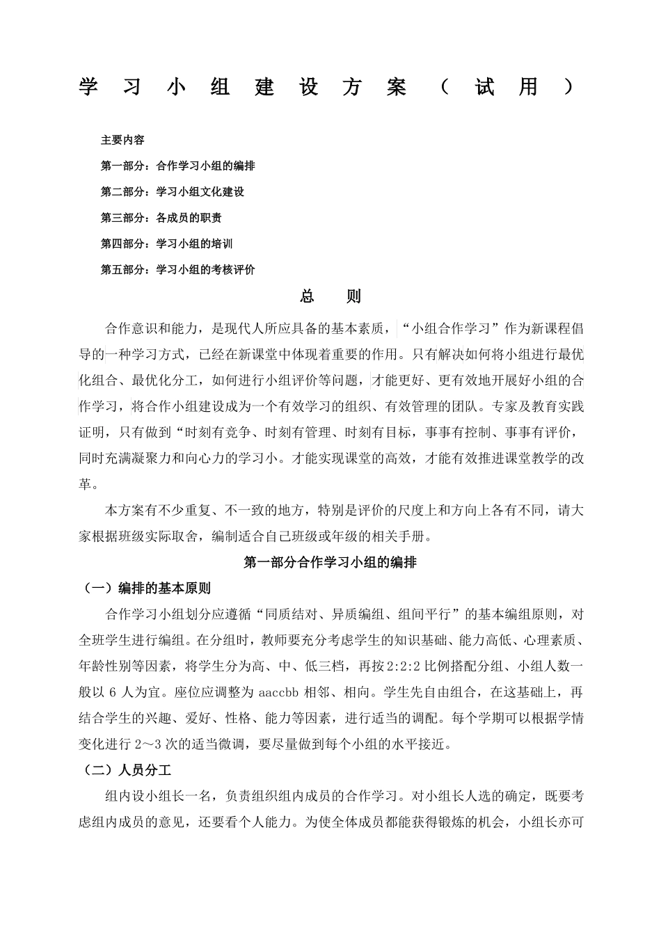 推荐学习小组建设方案_第1页