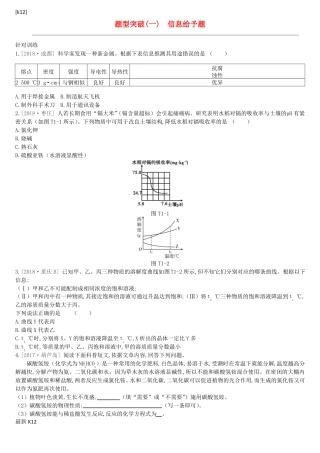 推荐学习江苏中考化学复习题型突破一信息给予题练习