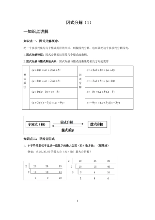 提公因式法分解因式典型例题