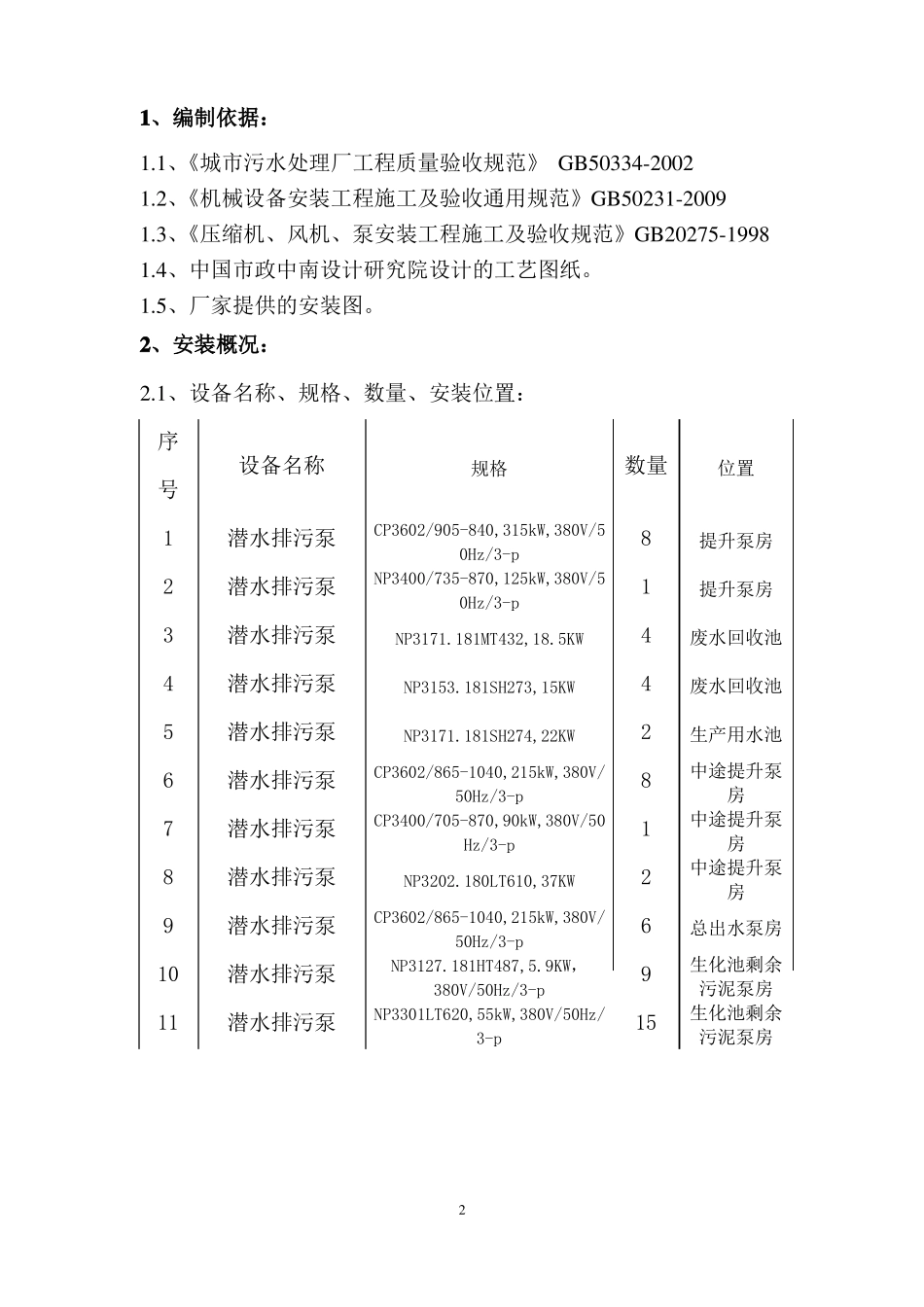 提升泵房潜水排污泵安装方案1_第2页