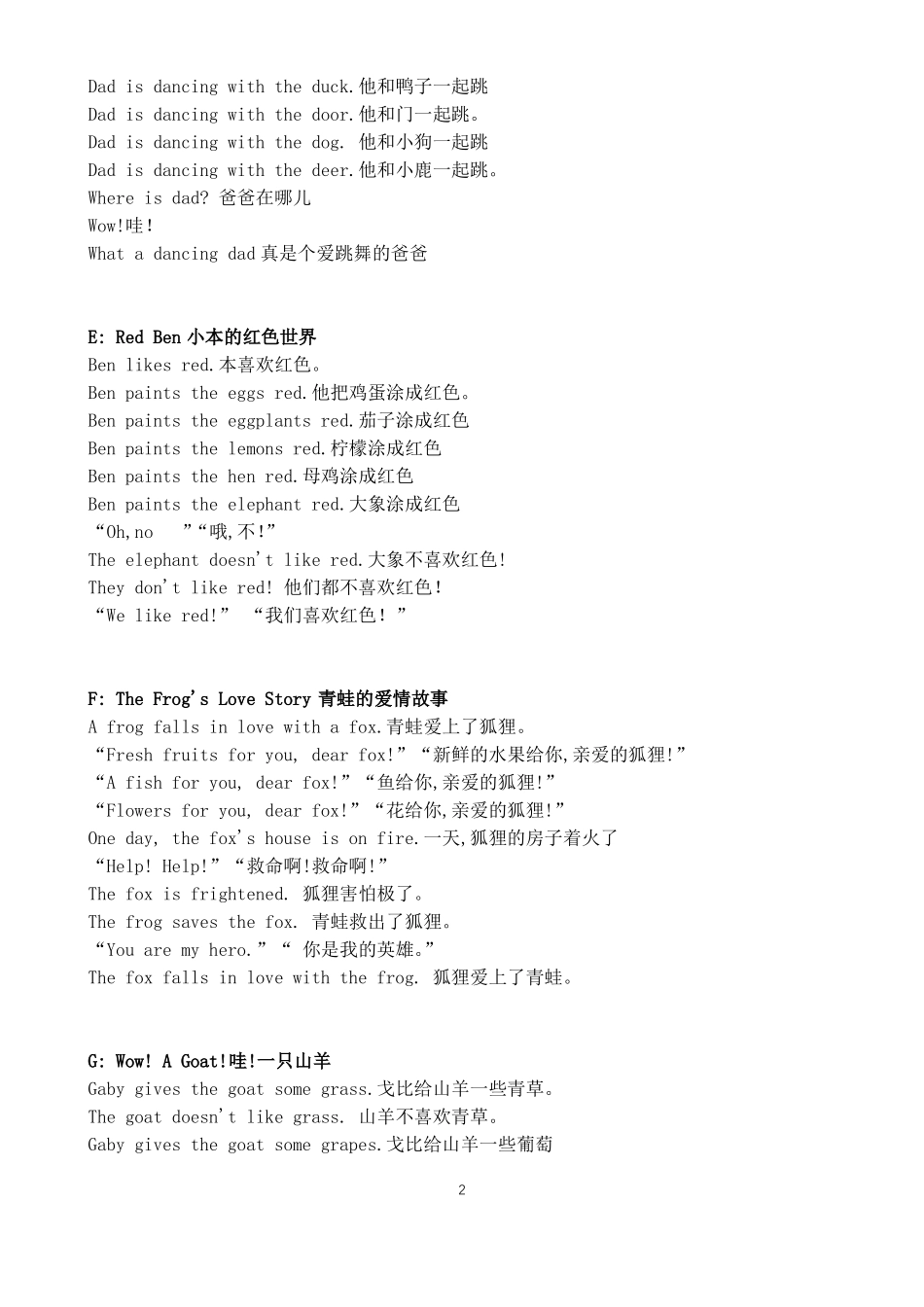 攀登英语-有趣的字母中英文_纯文字_26篇全_第2页