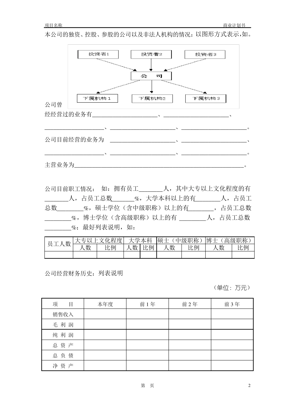 收购XX公司商业计划书_第3页