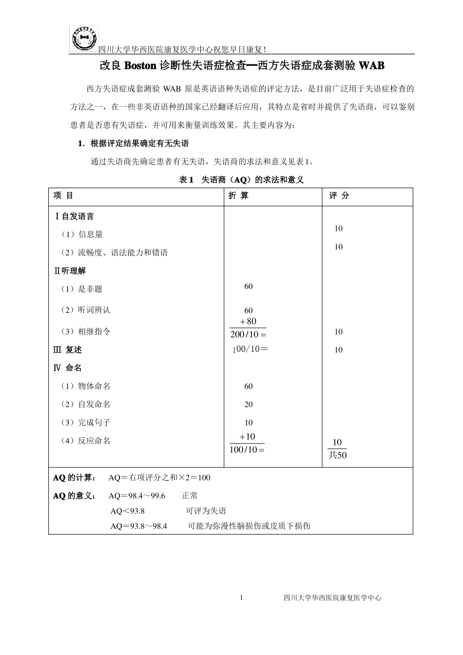 改良Boston诊断性失语症检查_第1页