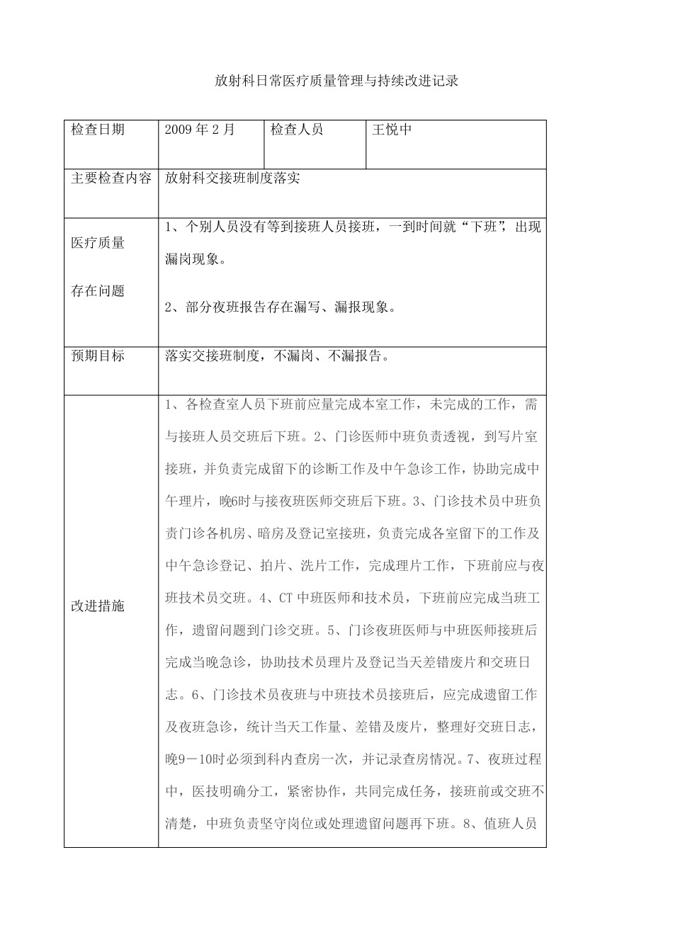 放射科医疗质量管理持续改进措施记录_第3页