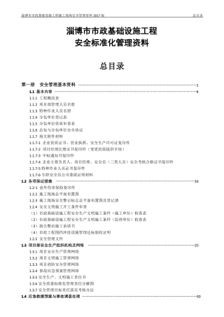 政基础设施工程安全标准化管理资料2017版