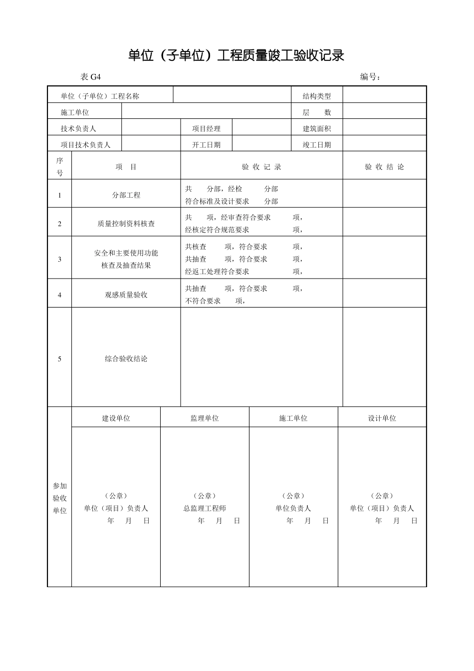 政工程竣工验收表格_第1页