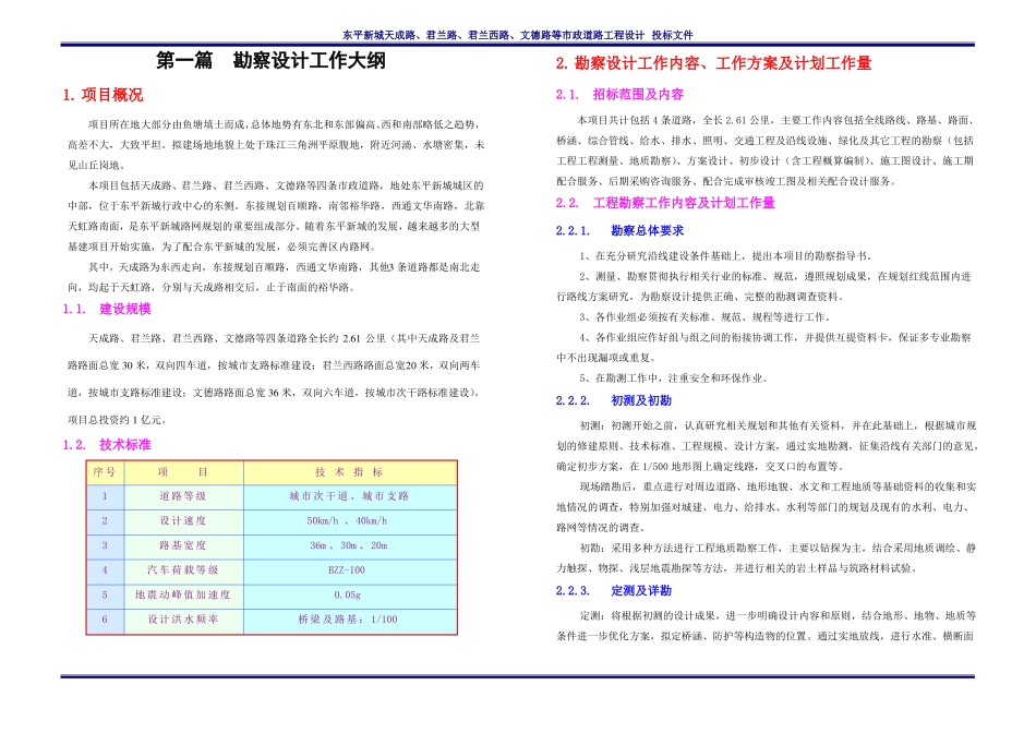 政道路工程设计投标文件_第1页