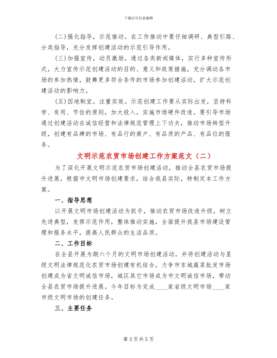 文明示范农贸市场创建工作方案范文_第3页