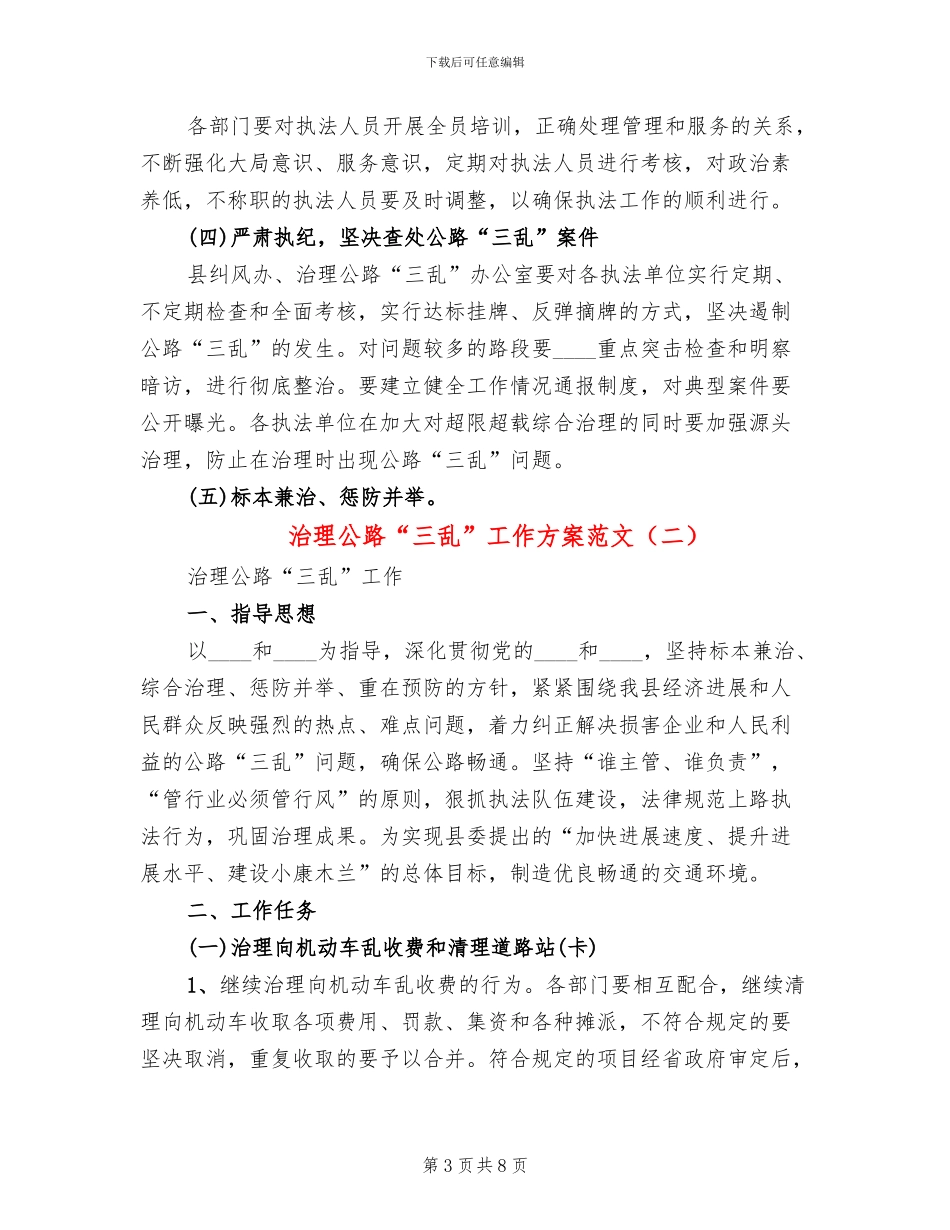 治理公路“三乱”工作方案范文_第3页