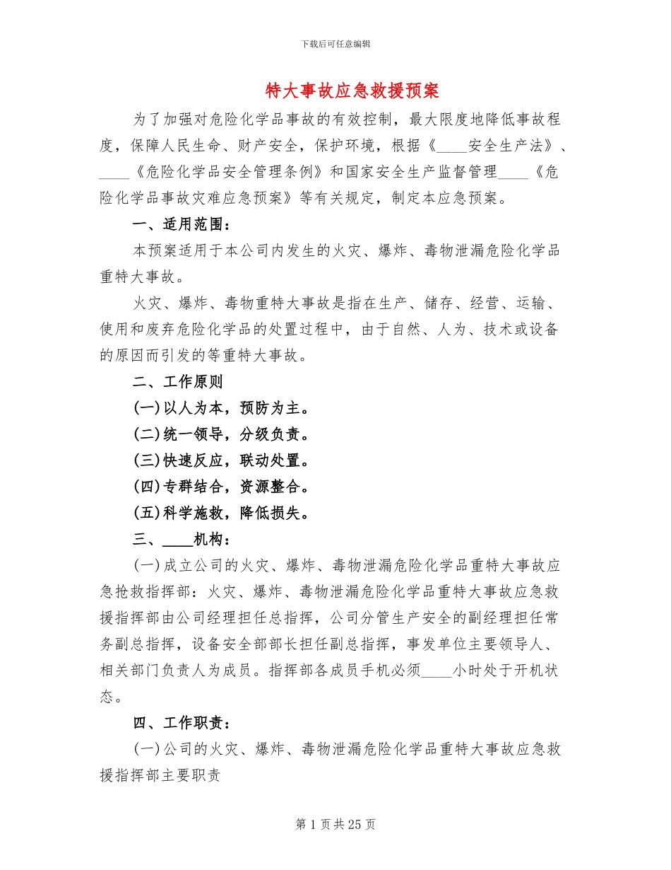 特大事故应急救援预案_第1页