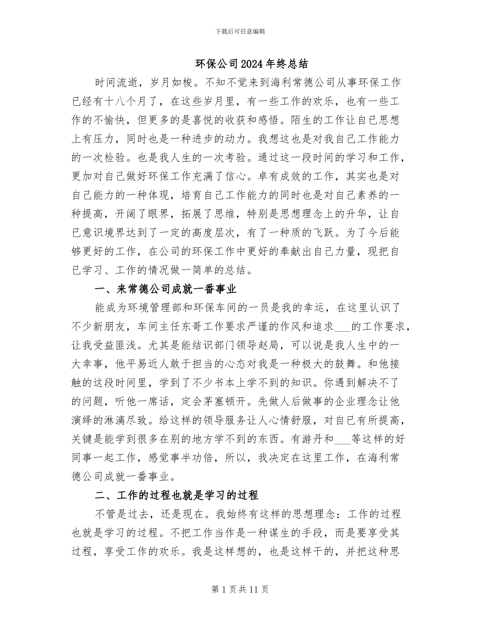 环保公司2024年终总结_第1页