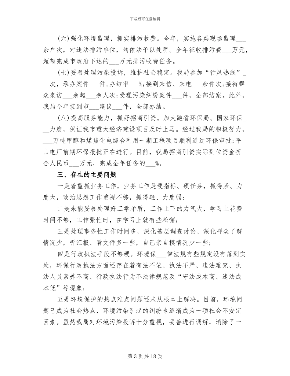 环保局长2024年度工作总结_第3页