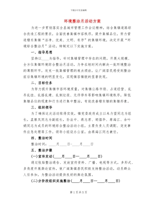 环境整治月活动方案