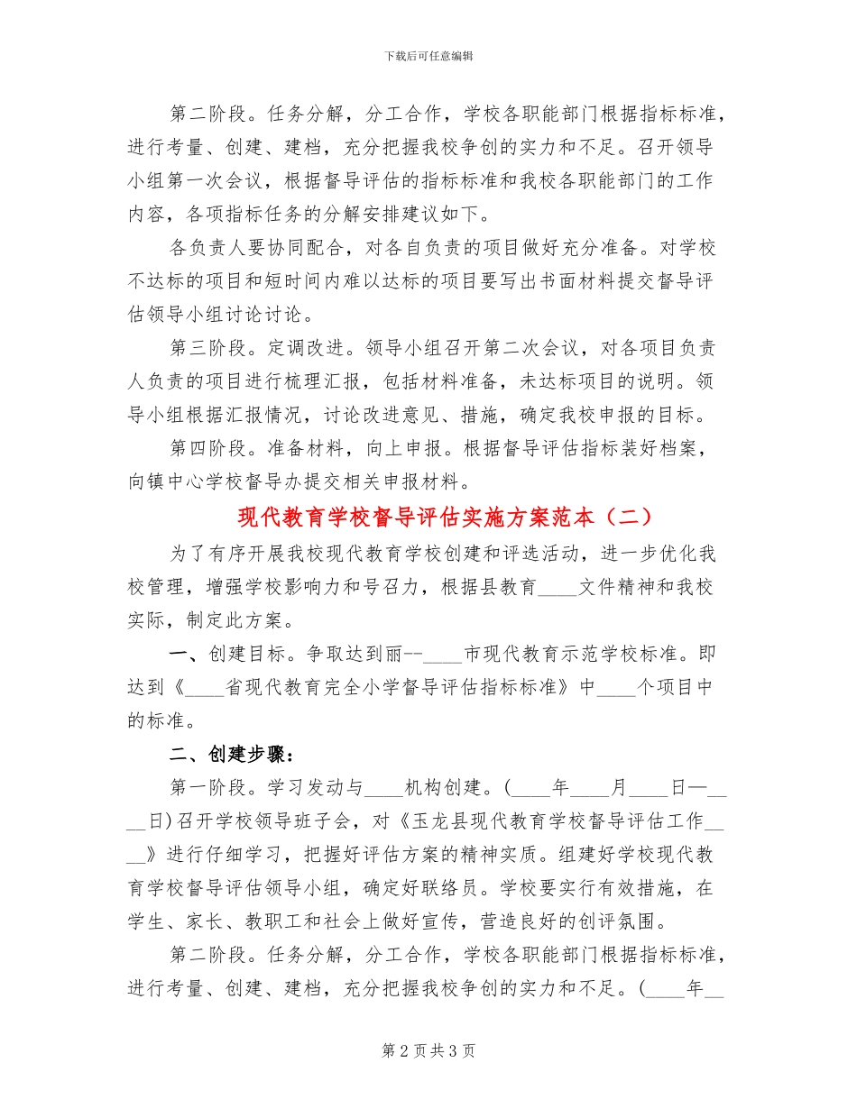 现代教育学校督导评估实施方案范本_第2页