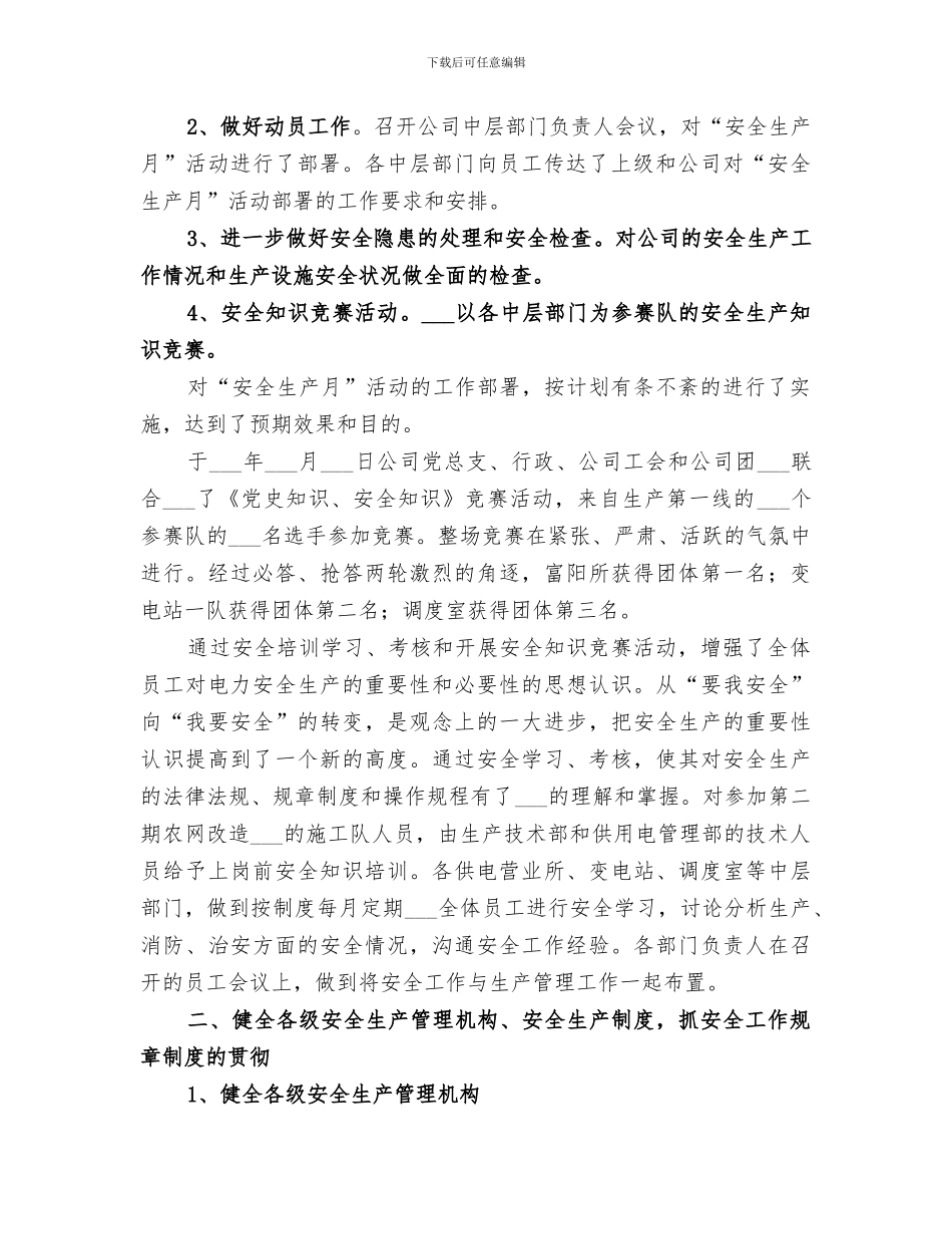 电力公司2024年安全工作总结_第2页