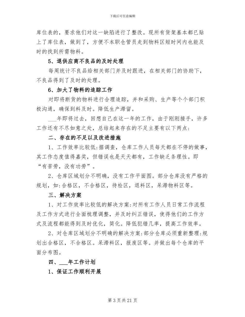 电商仓库2024年终工作总结范文_第3页