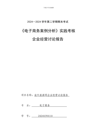 电子商务案例分析报告书