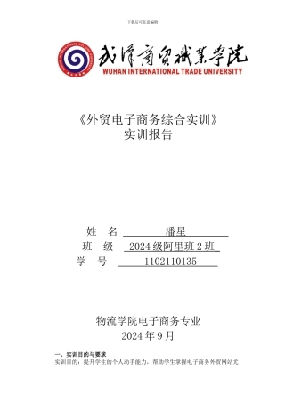 电子商务速卖通实训报告
