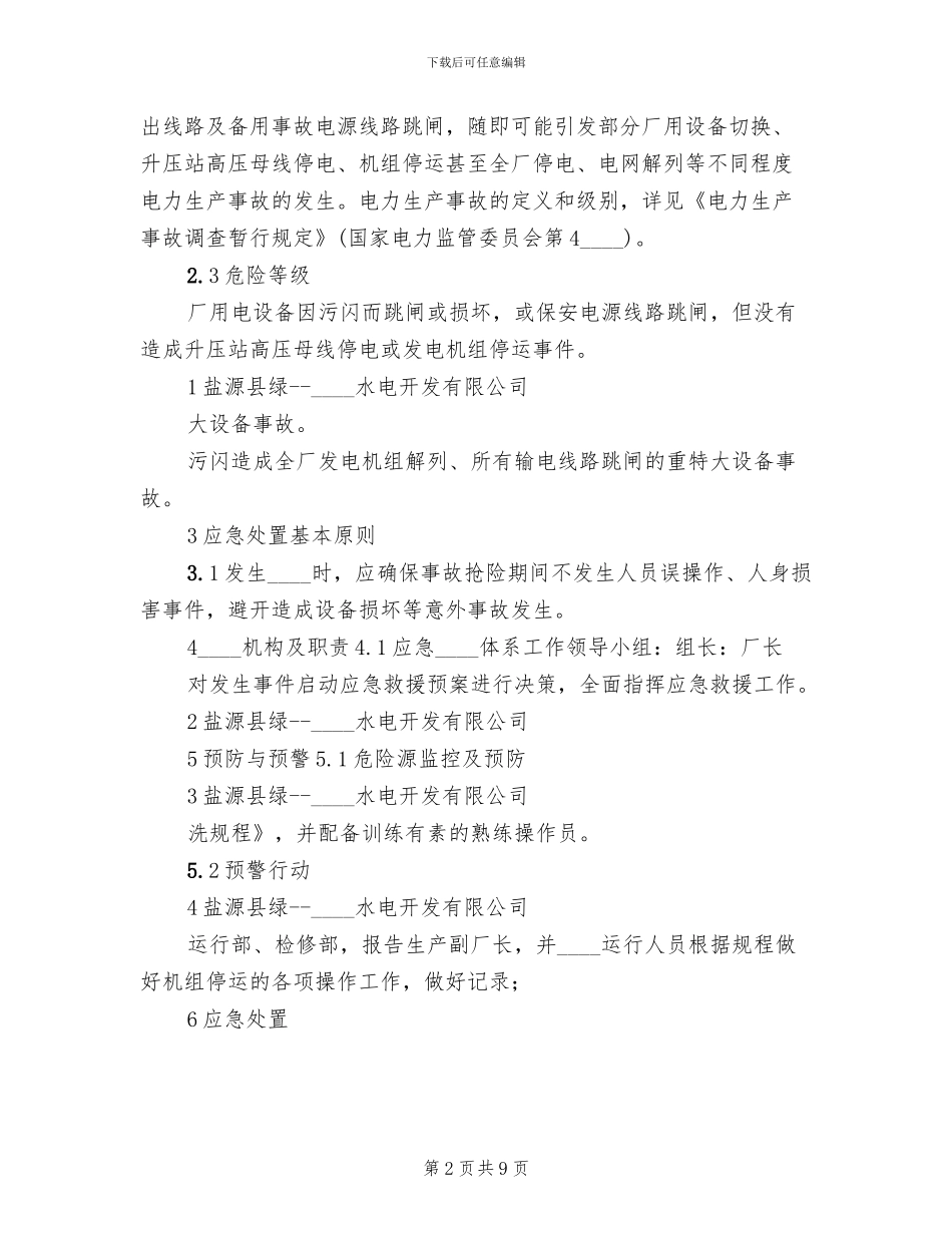 电站污闪事故应急预案_第2页