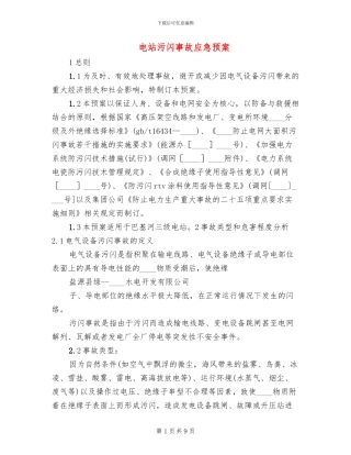 电站污闪事故应急预案