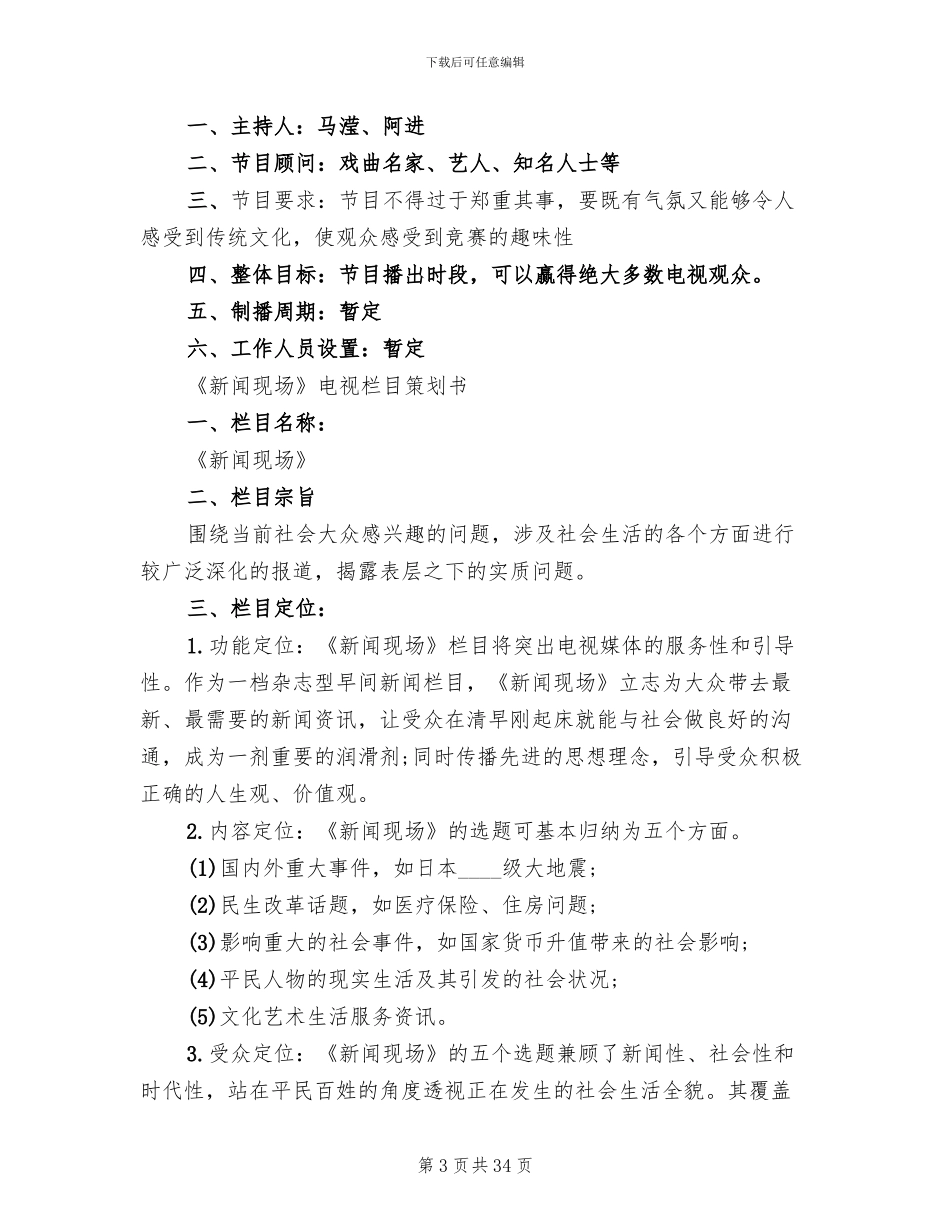 电视栏目策划方案_第3页