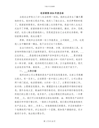 电话销售2024年度总结