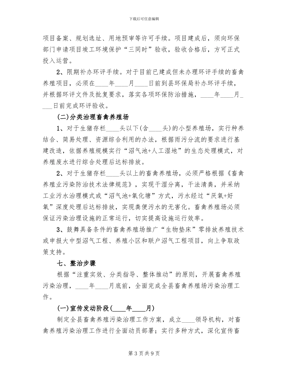 畜禽养殖场污染专项整治工作方案范文_第3页
