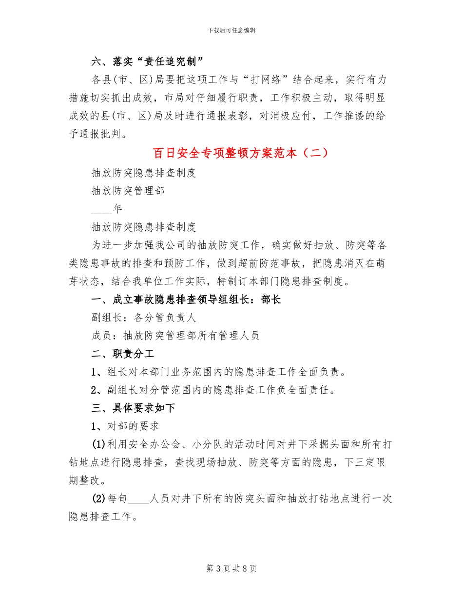 百日安全专项整顿方案范本_第3页