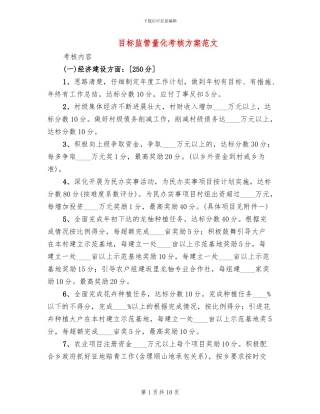 目标监管量化考核方案范文