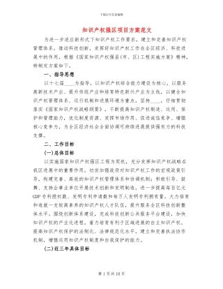 知识产权强区项目方案范文