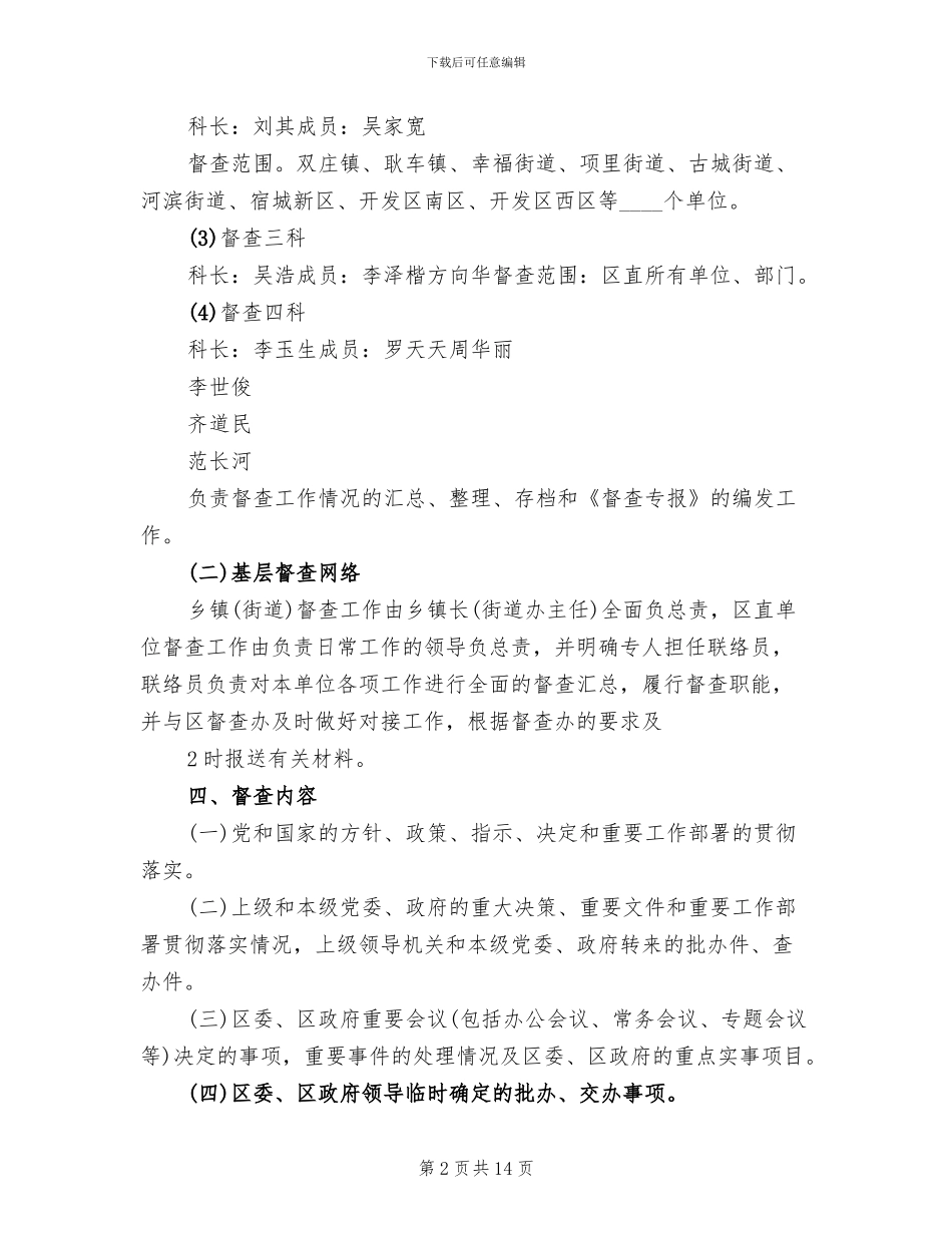 督查工作方案模板_第2页