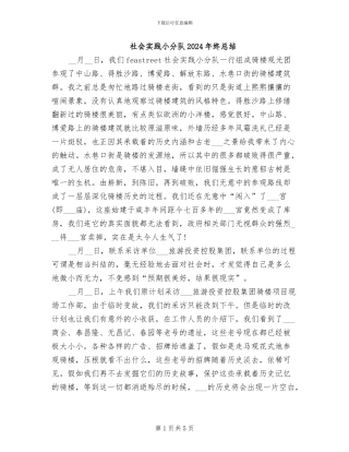 社会实践小分队2024年终总结