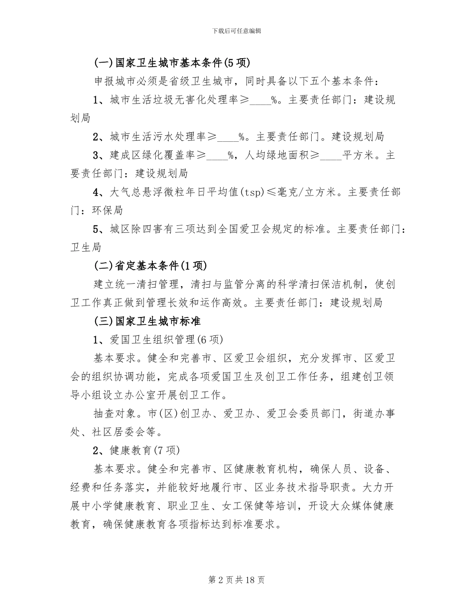 社区创卫活动工作实施方案_第2页