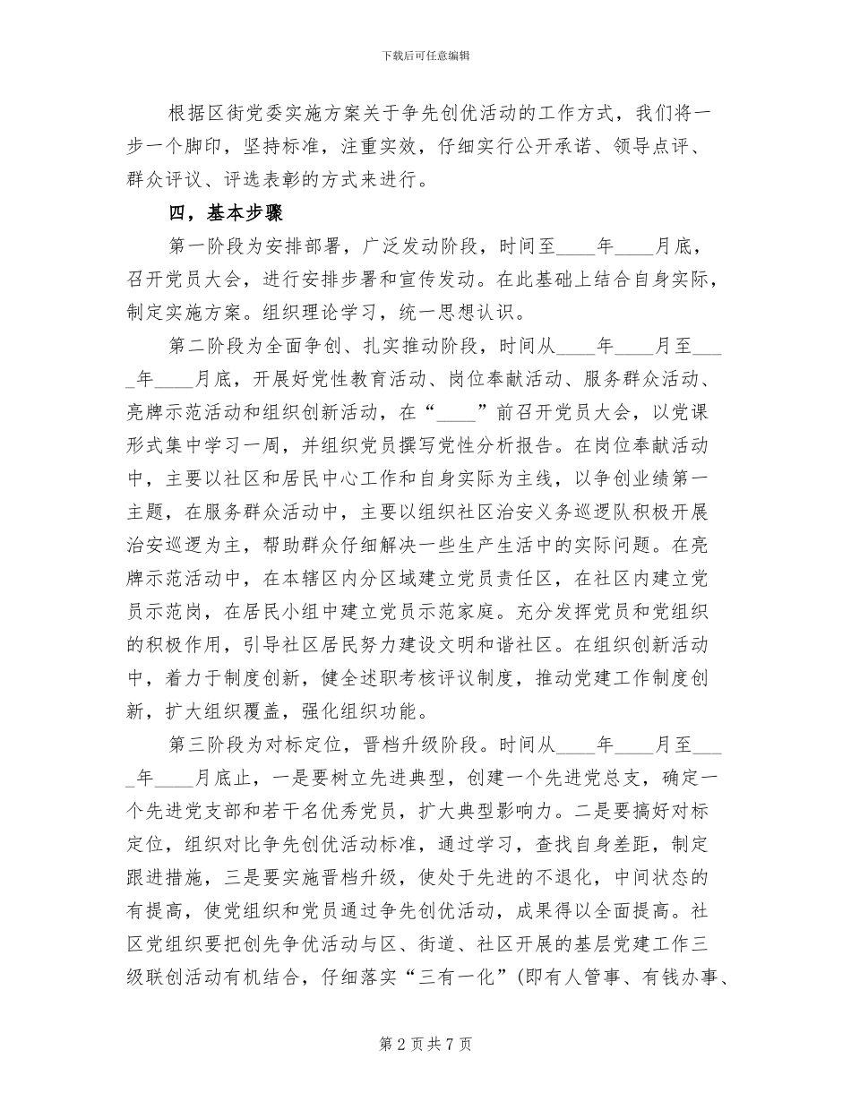 社区创优活动实施方案范文_第2页