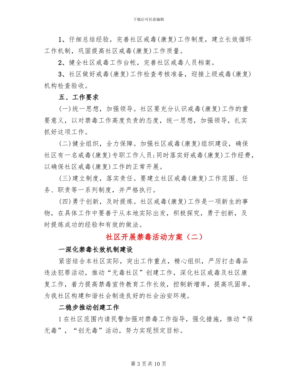 社区开展禁毒活动方案_第3页