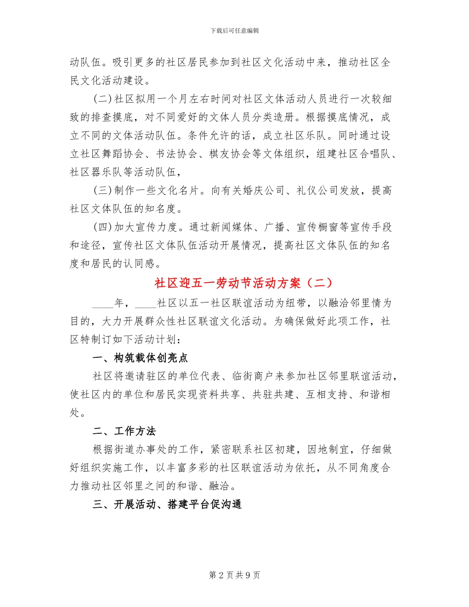 社区迎五一劳动节活动方案_第2页