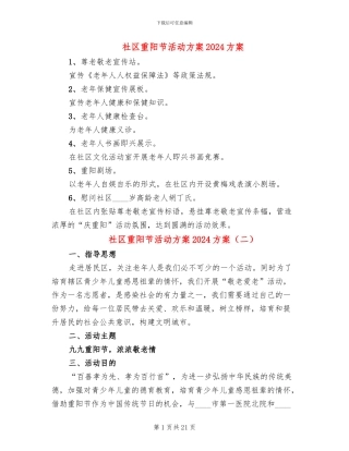 社区重阳节活动方案2024方案(13篇)