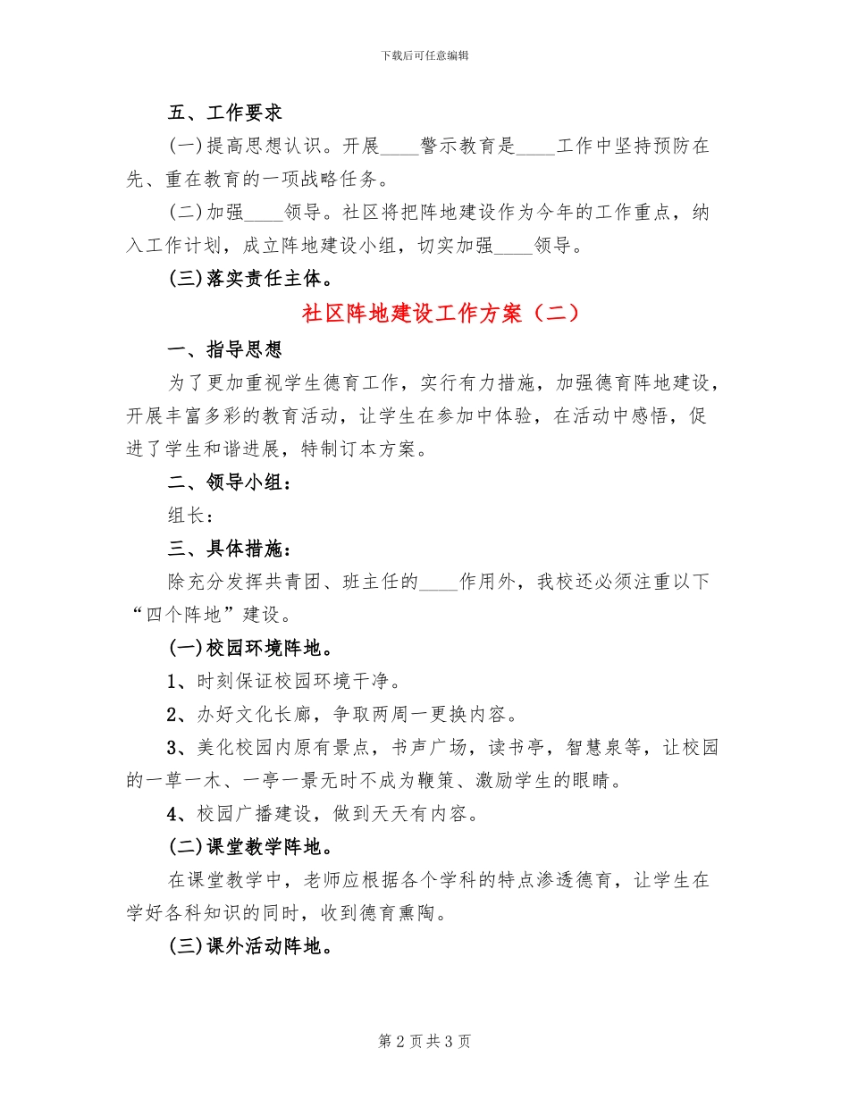 社区阵地建设工作方案(2篇)_第2页