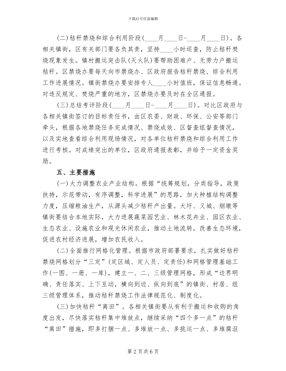 秸秆禁烧和综合利用工作方案_第2页