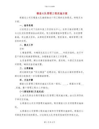 稽查大队管理工程实施方案(2篇)