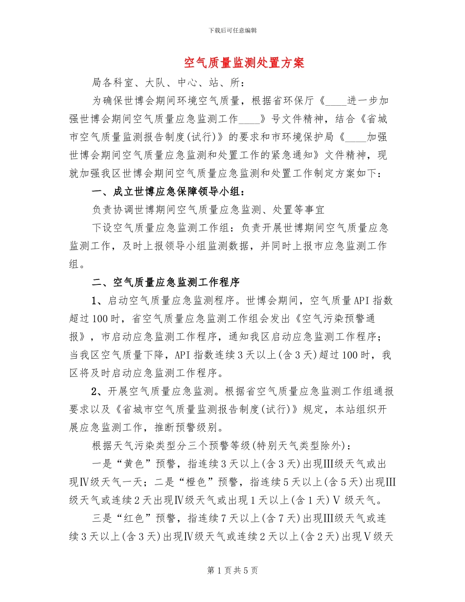 空气质量监测处置方案_第1页