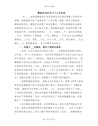 稽查局2024年个人工作总结