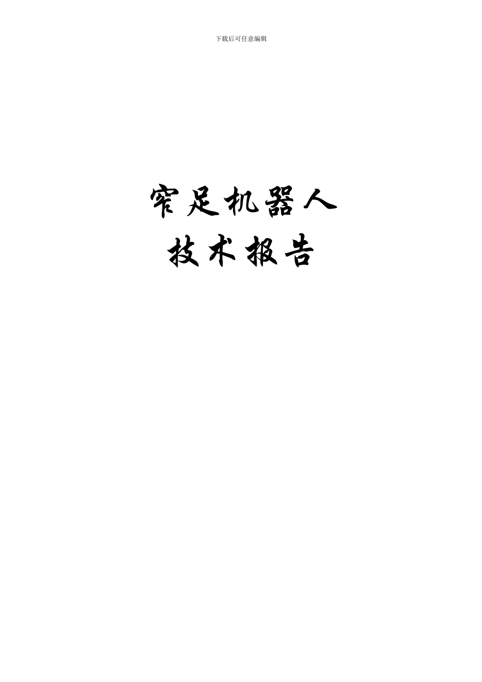 窄足机器人技术报告_第1页