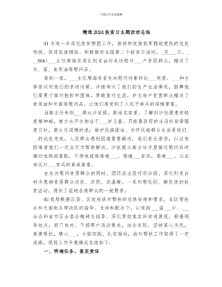 精选2024扶贫日主题活动总结