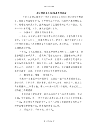 统计局副局长2024年工作总结